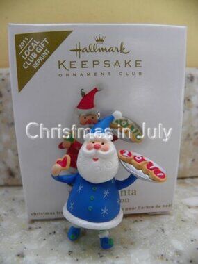 Hallmark 2011 Festive Santa KOC Local Club Repaint mini Christmas Ornament